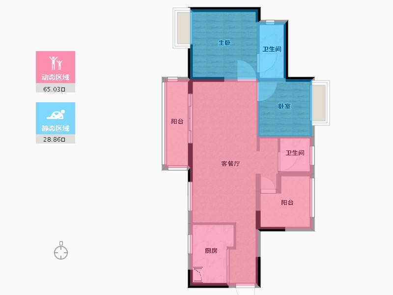 广东省-广州市-金地艺境天成-84.01-户型库-动静分区