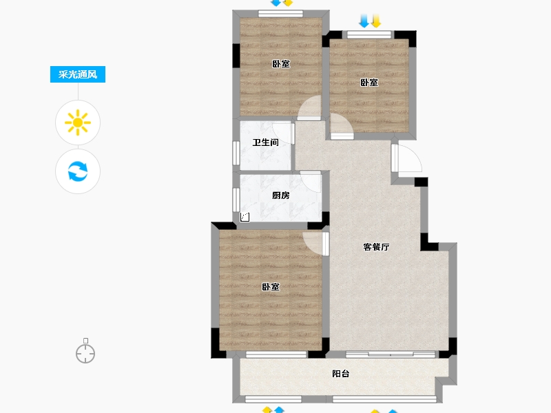 安徽省-宣城市-瑞泰华府-74.16-户型库-采光通风