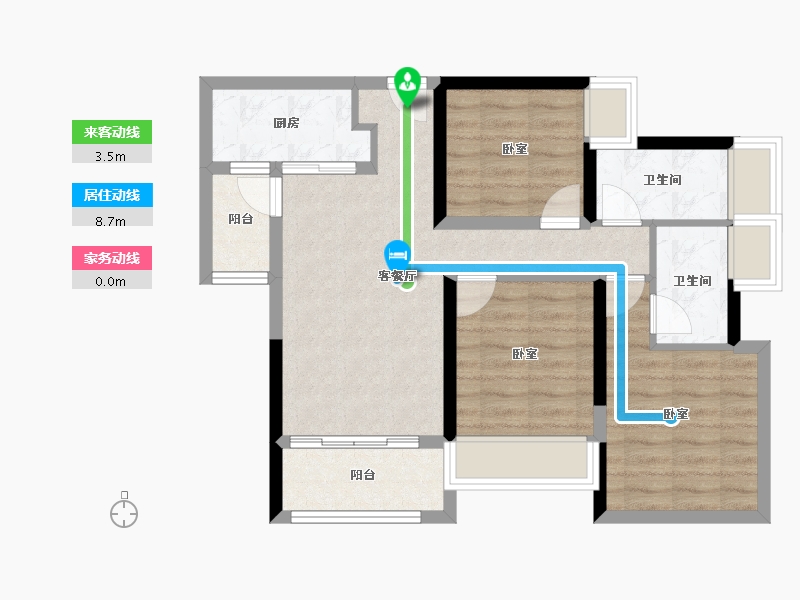 广东省-珠海市-钰海国际广场-69.67-户型库-动静线