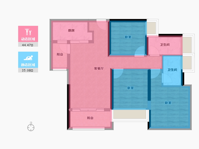 广东省-珠海市-钰海国际广场-69.67-户型库-动静分区