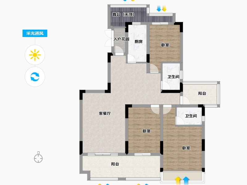 广东省-佛山市-恒大郦湖城-112.00-户型库-采光通风