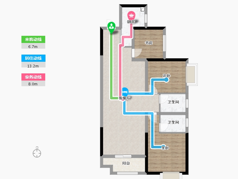 湖南省-长沙市-珠江东方明珠-85.71-户型库-动静线