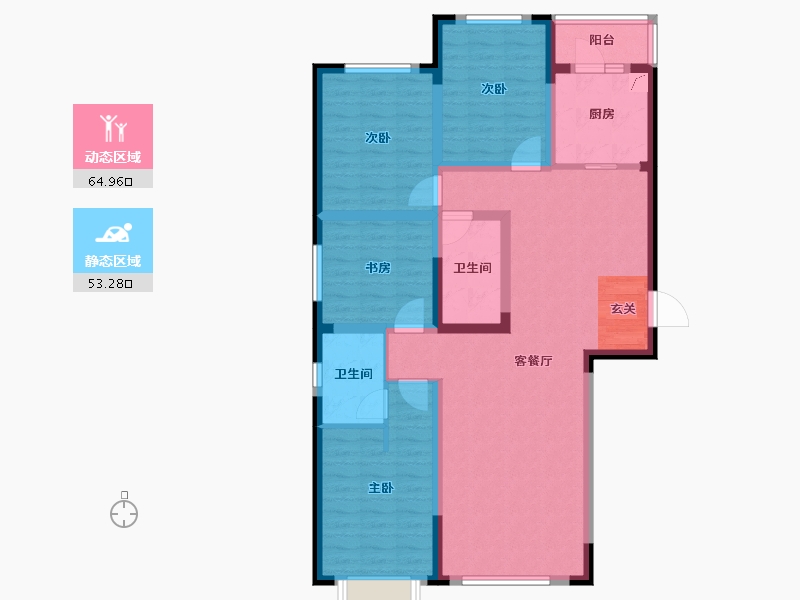 吉林省-长春市-新星宇和源四期-104.76-户型库-动静分区