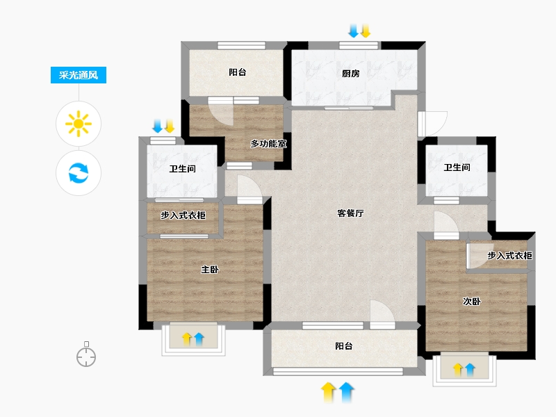 山东省-青岛市-未来星城-88.00-户型库-采光通风