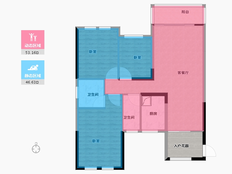 湖南省-怀化市-景东·黔阳府-95.61-户型库-动静分区