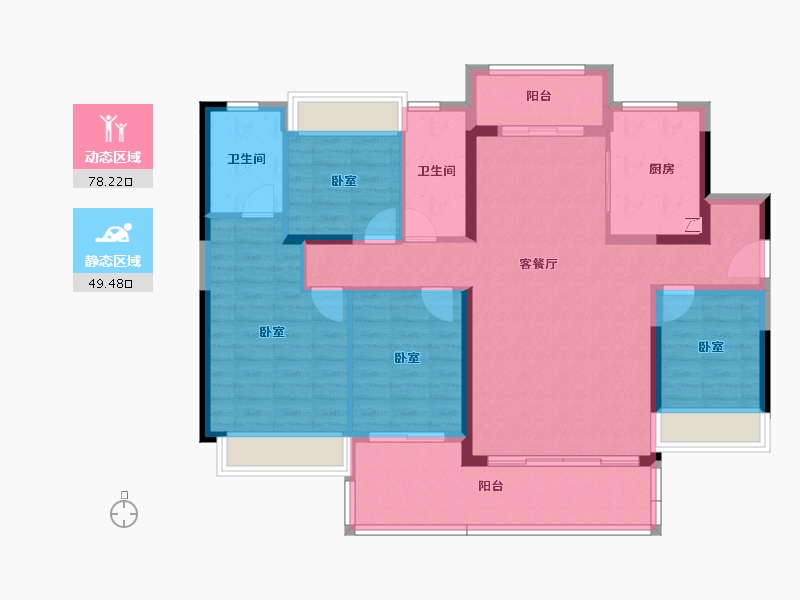 广东省-佛山市-华福熹云水岸-114.81-户型库-动静分区