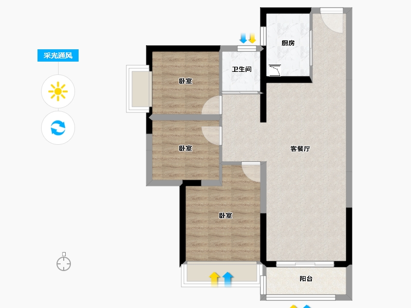 广东省-深圳市-太东海德花园-73.01-户型库-采光通风