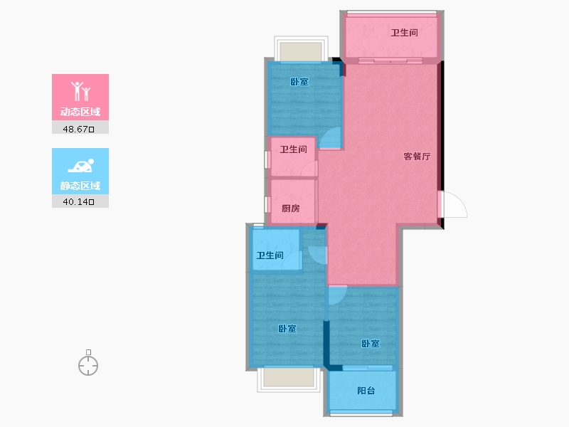 广东省-汕头市-国瑞四季园-80.27-户型库-动静分区