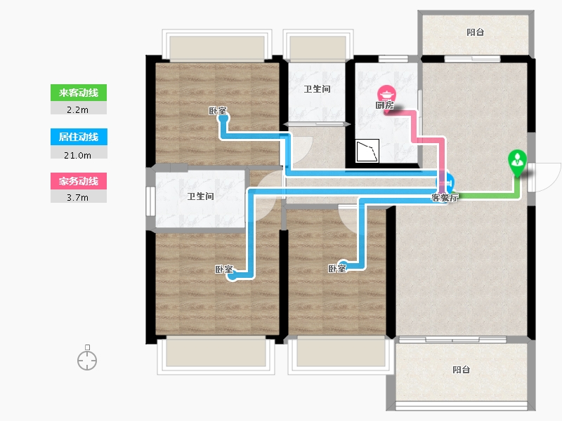 广东省-深圳市-碧桂园天誉-79.31-户型库-动静线