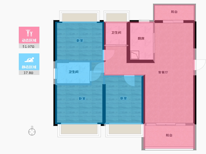 广东省-深圳市-碧桂园天誉-79.31-户型库-动静分区