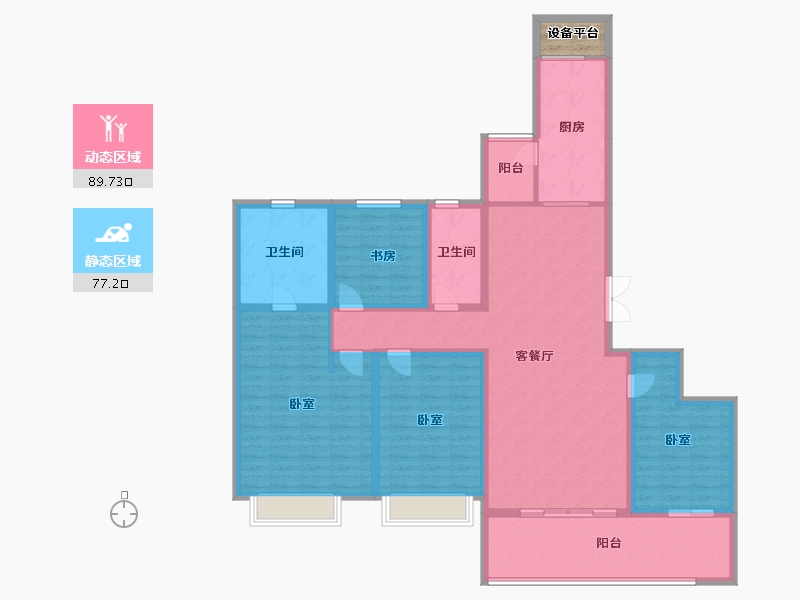 河南省-郑州市-恒大云玺-152.92-户型库-动静分区