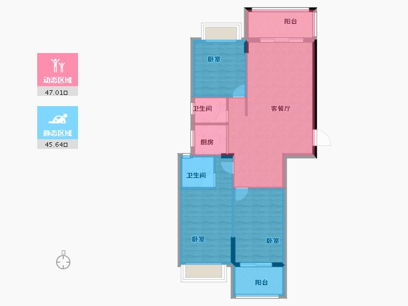 广东省-汕头市-国瑞四季园-83.89-户型库-动静分区