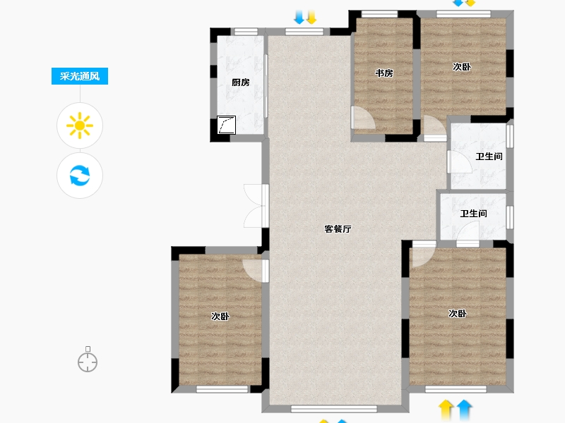 吉林省-长春市-中顺碧水园-117.67-户型库-采光通风