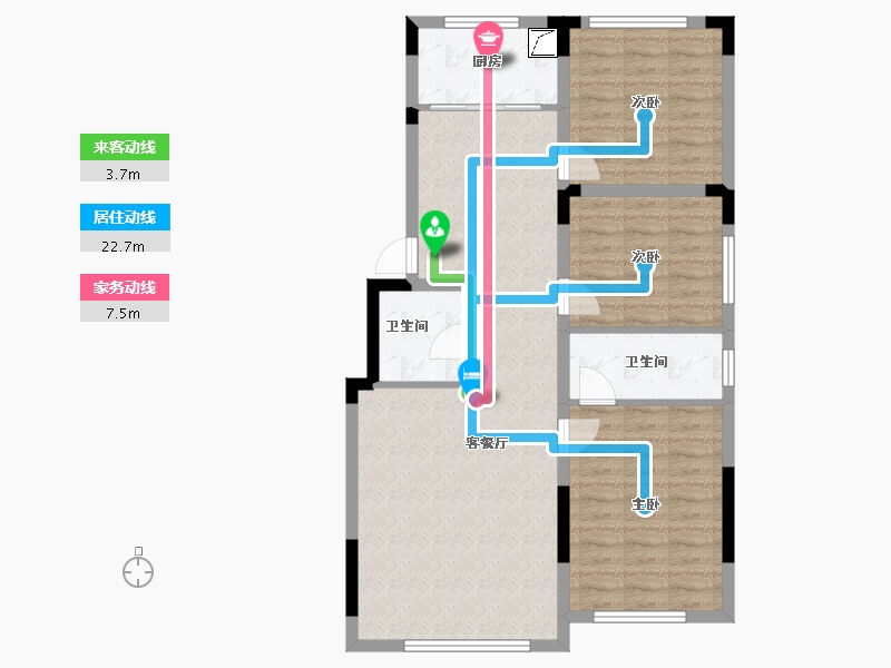 吉林省-长春市-中顺碧水园-90.06-户型库-动静线