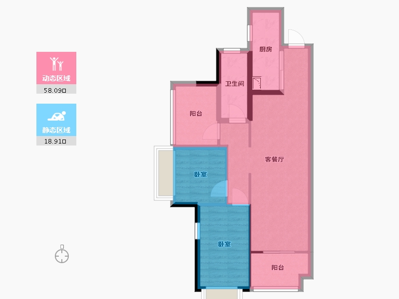 广东省-广州市-金地艺境天成-68.00-户型库-动静分区