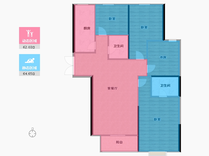 河南省-郑州市-金林·双玺-117.86-户型库-动静分区