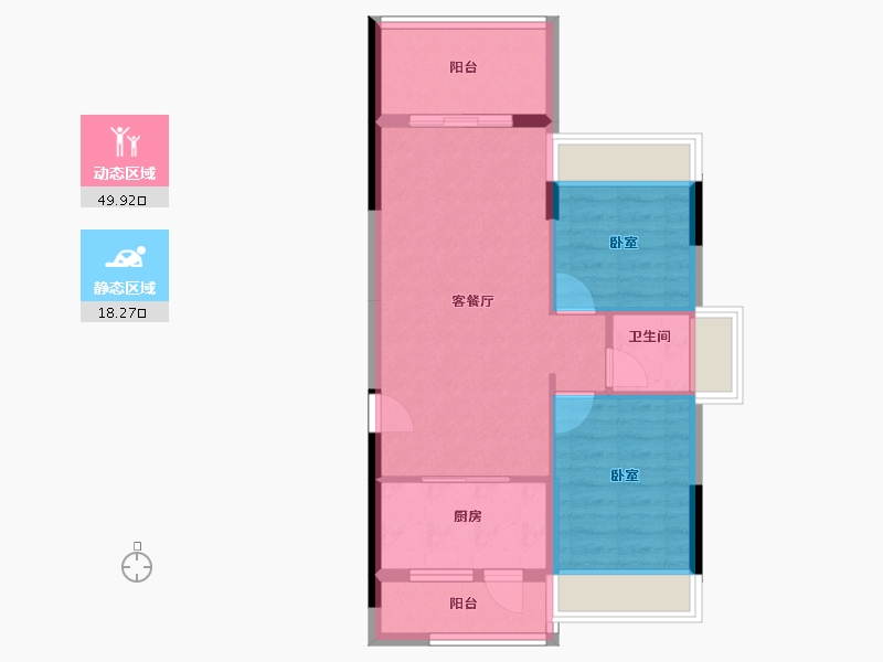 广东省-湛江市-名雅居学府里-60.90-户型库-动静分区