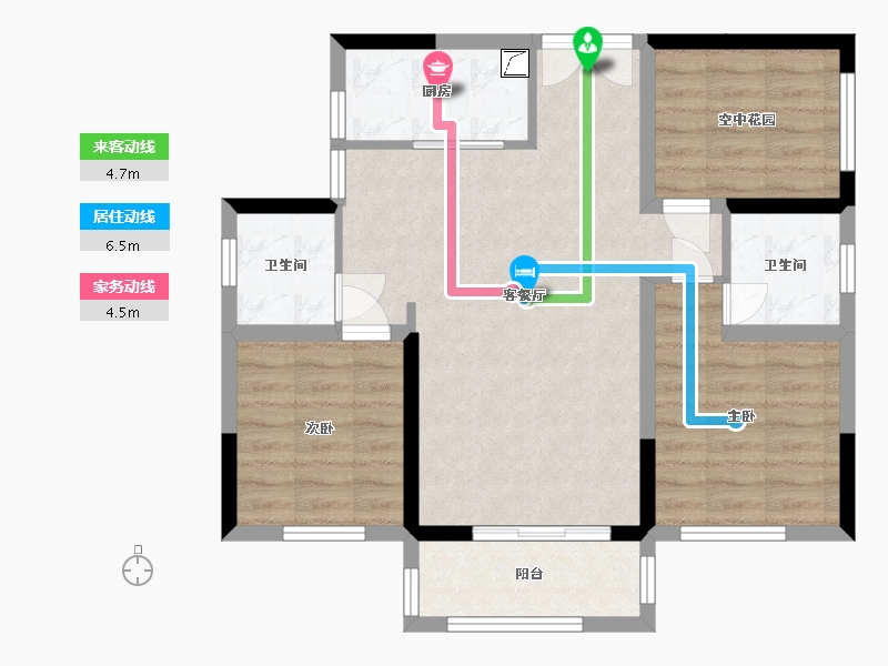 湖南省-长沙市-泰禹云开壹品·樾玺-74.10-户型库-动静线