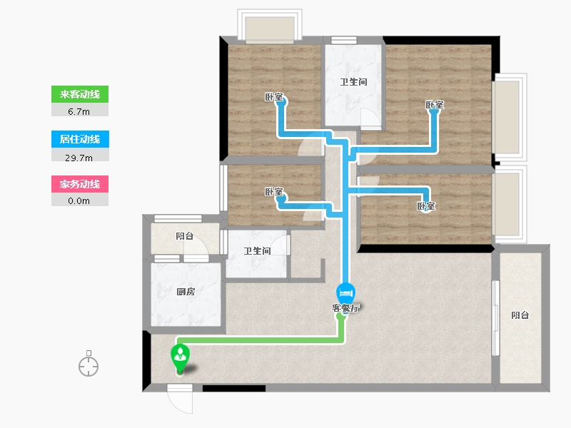 广东省-梅州市-御景蓝湾-98.36-户型库-动静线