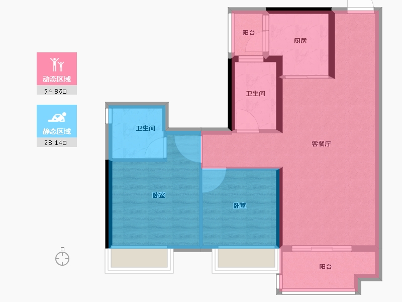 广东省-江门市-怡福新方盛·天睿-74.00-户型库-动静分区