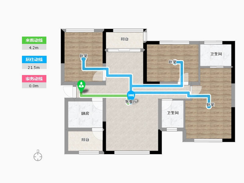 湖南省-长沙市-天元国际公寓-87.82-户型库-动静线