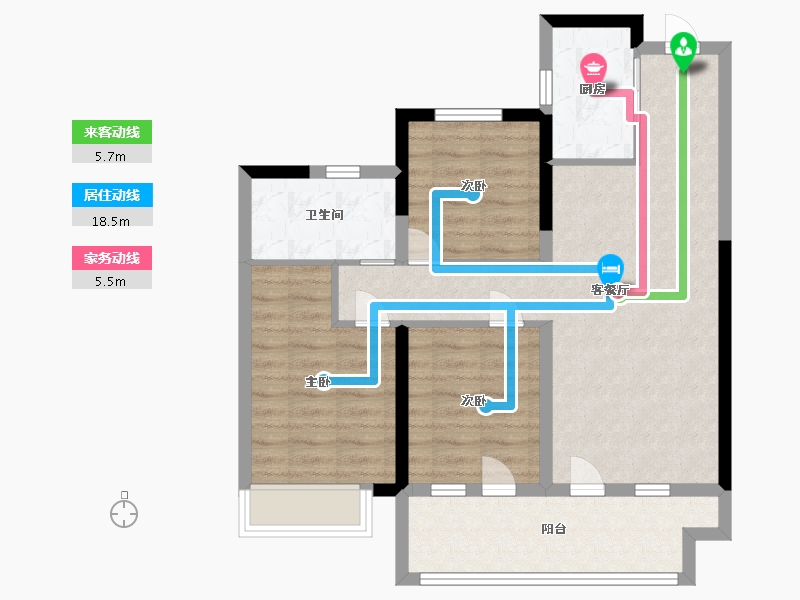 山东省-青岛市-莱西天泰城-76.00-户型库-动静线