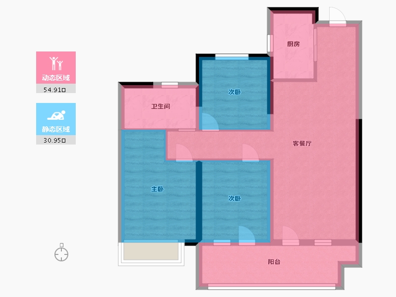 山东省-青岛市-莱西天泰城-76.00-户型库-动静分区