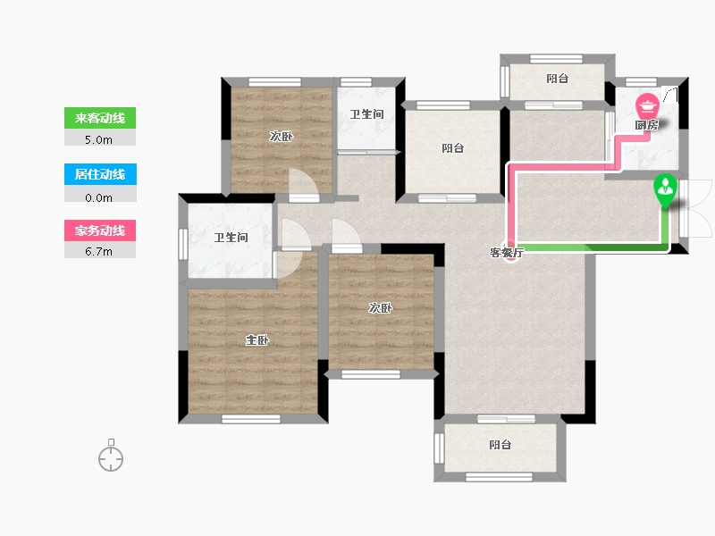 湖南省-长沙市-泰禹云开壹品·樾玺-87.55-户型库-动静线