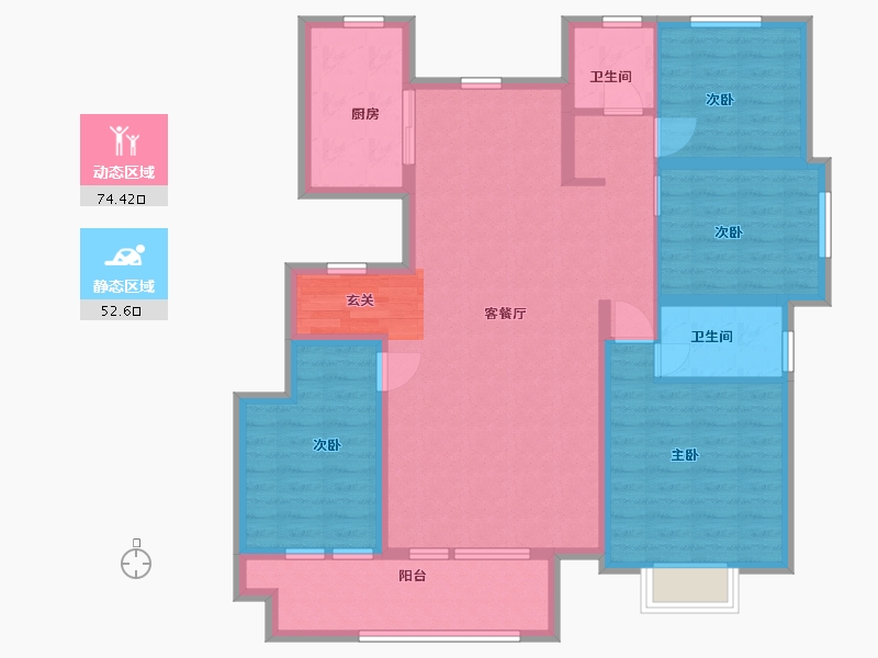 山东省-青岛市-金悦相府-113.60-户型库-动静分区