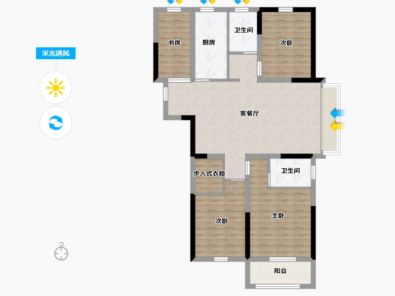 山东省-泰安市-绿地云水谣-98.10-户型库-采光通风