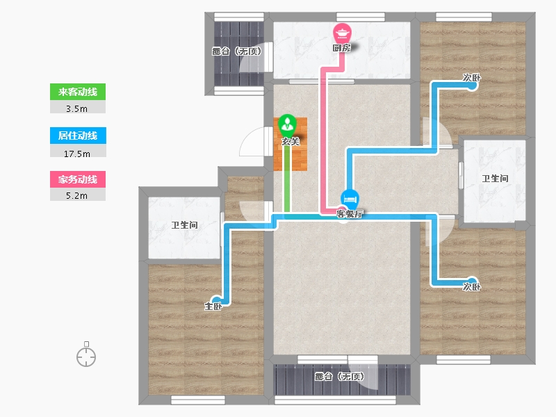 吉林省-长春市-多恩海棠湾-78.86-户型库-动静线