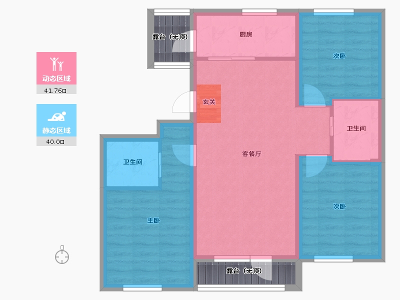 吉林省-长春市-多恩海棠湾-78.86-户型库-动静分区