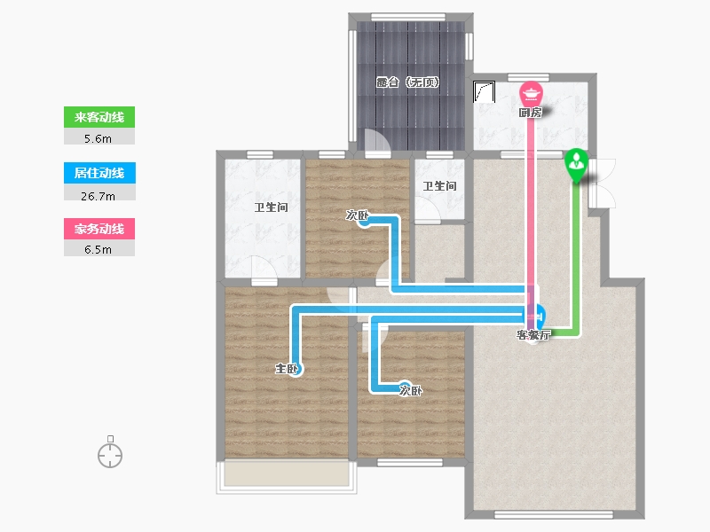 吉林省-长春市-高新君園-128.10-户型库-动静线