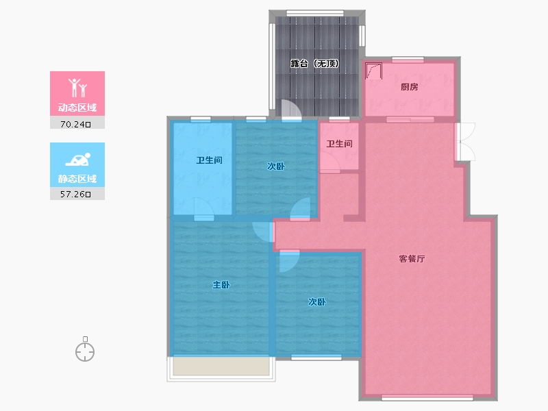 吉林省-长春市-高新君園-128.10-户型库-动静分区