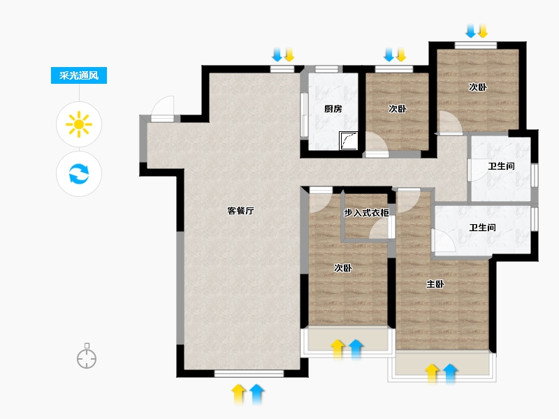 吉林省-长春市-高新君園-101.51-户型库-采光通风