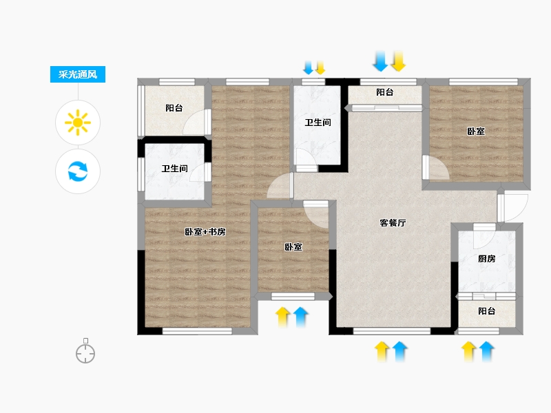 湖南省-长沙市-天元国际公寓-96.11-户型库-采光通风