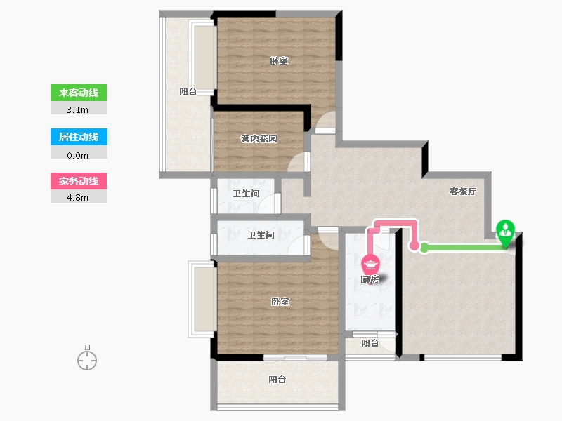 湖南省-长沙市-华韵城市海岸二期-118.81-户型库-动静线