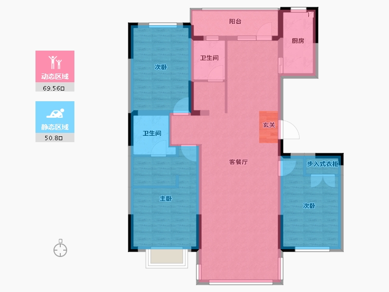 吉林省-长春市-新星宇和源四期-107.63-户型库-动静分区