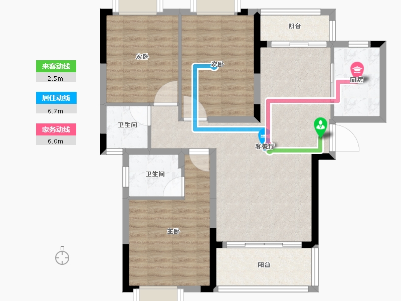 湖南省-长沙市-鲁商·星雅美辰-86.07-户型库-动静线