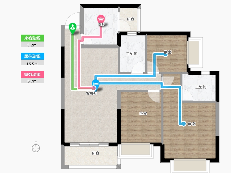 广东省-佛山市-恒大郦湖城-83.01-户型库-动静线