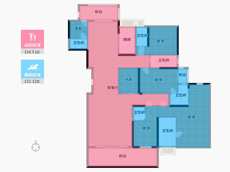 广东省-梅州市-艺展·熙园-236.07-户型库-动静分区