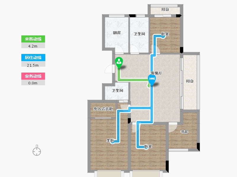 浙江省-宁波市-赛丽丽园-104.99-户型库-动静线