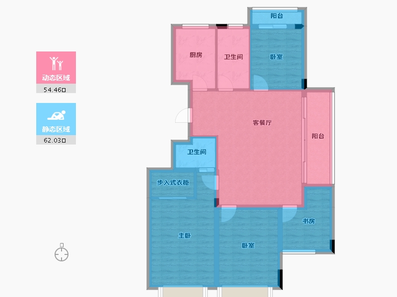 浙江省-宁波市-赛丽丽园-104.99-户型库-动静分区