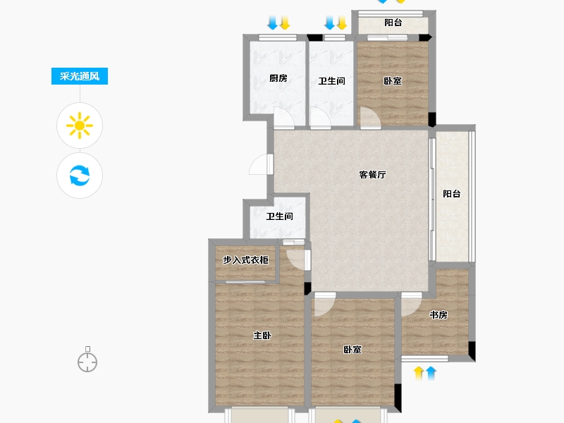 浙江省-宁波市-赛丽丽园-104.99-户型库-采光通风