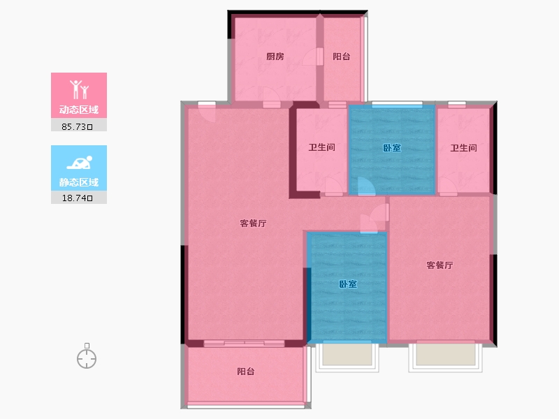 江苏省-镇江市-紫东恒大文化旅游城-93.73-户型库-动静分区