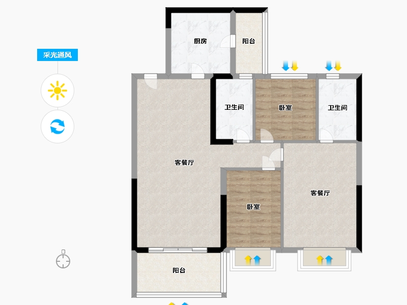 江苏省-镇江市-紫东恒大文化旅游城-93.73-户型库-采光通风