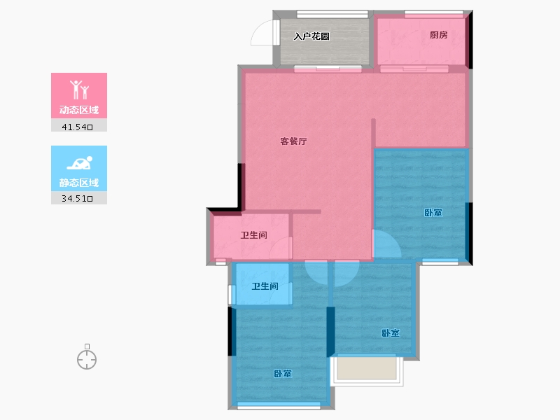 广东省-汕头市-国瑞四季园-73.59-户型库-动静分区