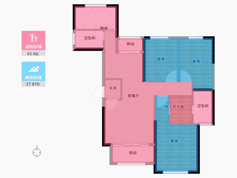 湖南省-长沙市-和顺·洋湖壹号-90.01-户型库-动静分区