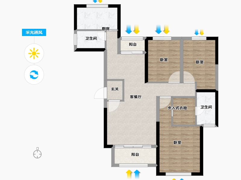 湖南省-长沙市-和顺·洋湖壹号-90.01-户型库-采光通风