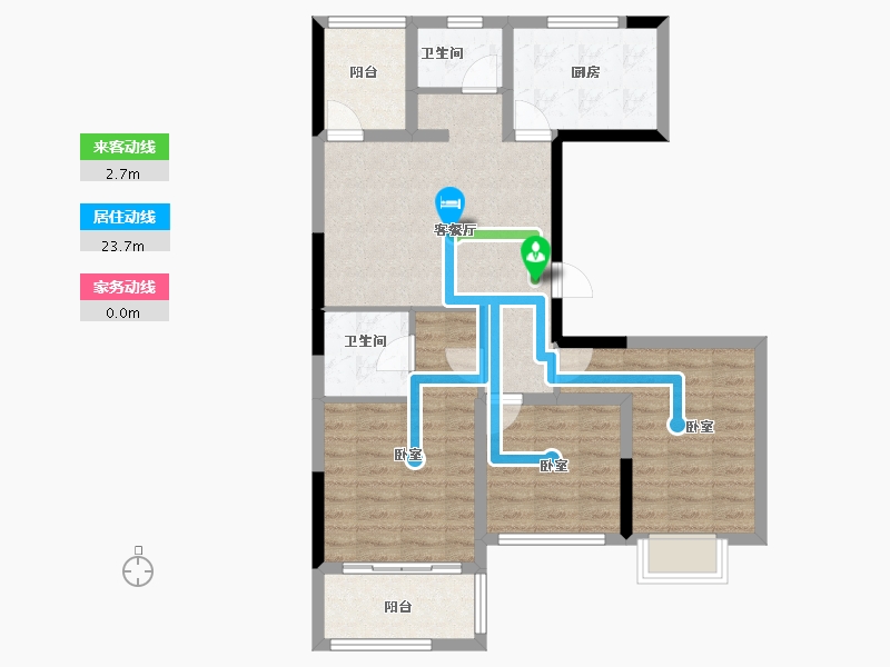 浙江省-宁波市-甬山书苑-82.00-户型库-动静线